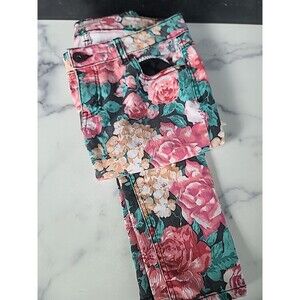 Fire Los Angeles Jeans Womens Skinny AOP Floral Print Pants Size 9 (30"x29")